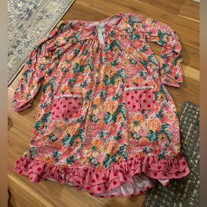 Matilda Jane Pink and Blue Button Nightgown Size 10